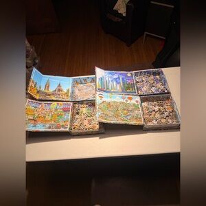 Costco Assorted Colorful Travel-Themed Jigsaw Puzzle Set - Multiple Scenes